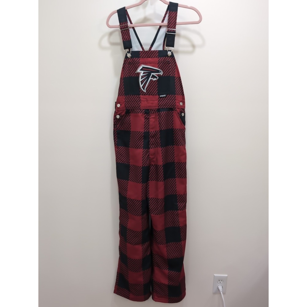 FOCO NFL Team Apparel Bib Overalls Atlanta Falcons Red Black Football Mens Small